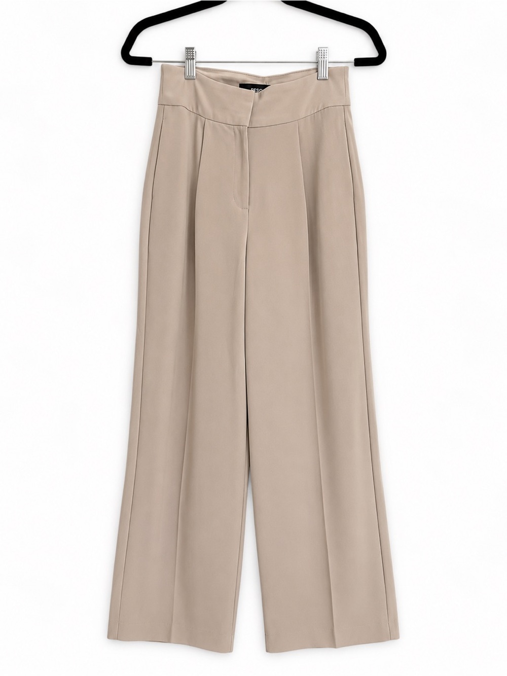 Express Wide Leg High Waist Pants — Taupe